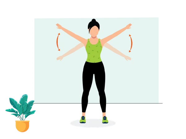 Woman doing Arm Circles  Illustration