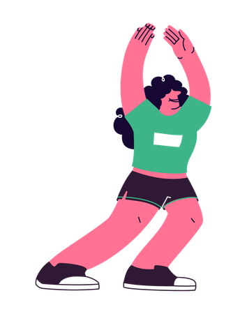 Woman Doing Arm Stretch  Illustration