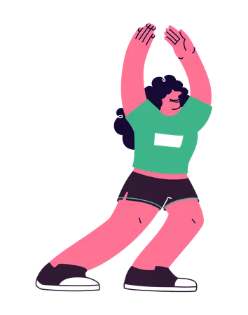 Woman Doing Arm Stretch  Illustration