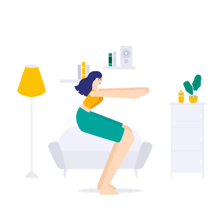 Woman Doing Awkward Pose  Illustration