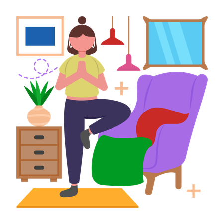 Woman doing Balance and Stability  Illustration