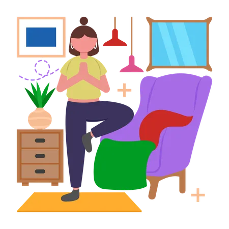 Woman doing Balance and Stability  Illustration