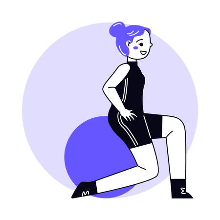 Woman doing Ball Exercise  Illustration