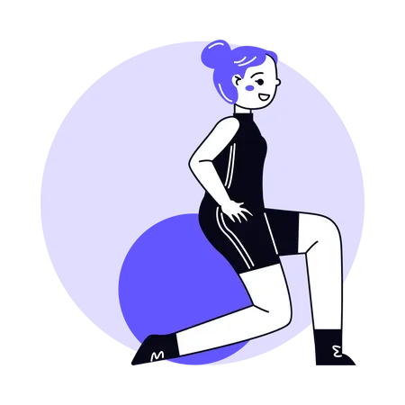 Woman doing Ball Exercise  Illustration