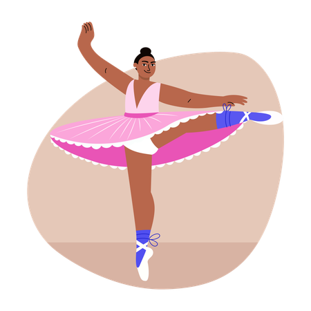 Woman doing Ballerina dance  Illustration