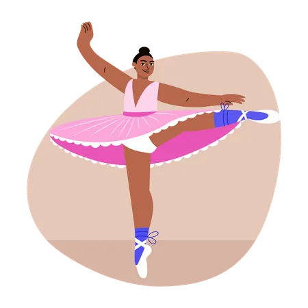 Woman doing Ballerina dance  Illustration
