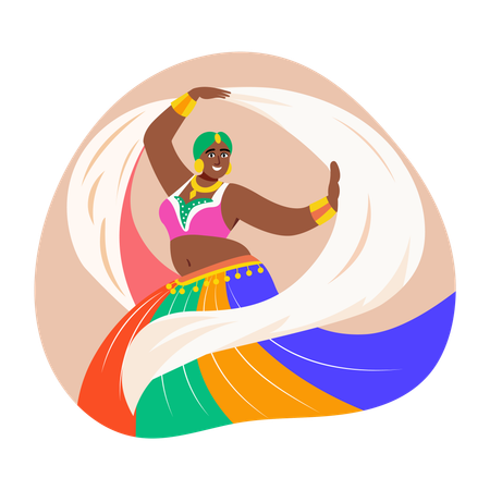 Woman doing Belly dance  Illustration