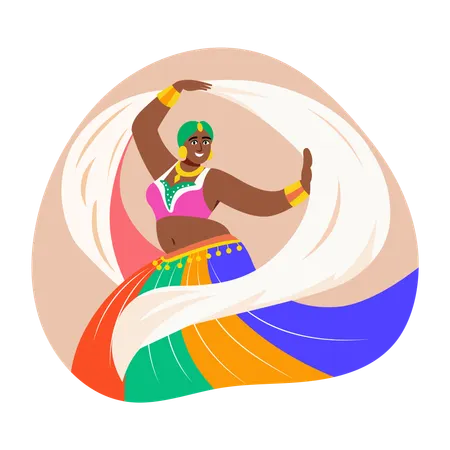Woman doing Belly dance  Illustration