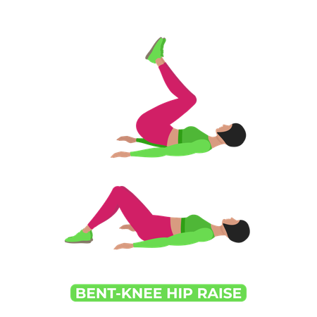 Woman Doing Bent Knee Hip Raise  Illustration