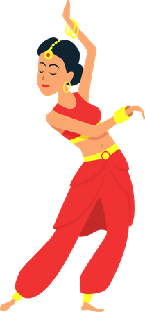 Woman doing bharatnatyam dance  Illustration