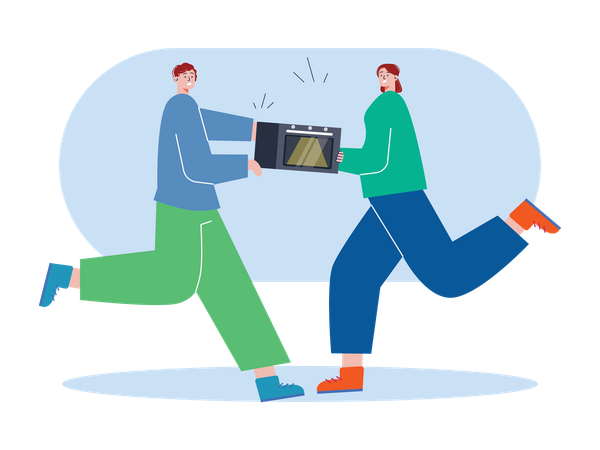 Woman doing Black Friday shopping  Illustration