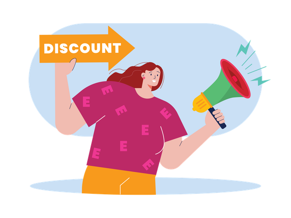 Woman doing Black Friday shopping  Illustration