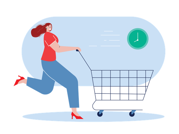 Woman doing Black Friday shopping  Illustration