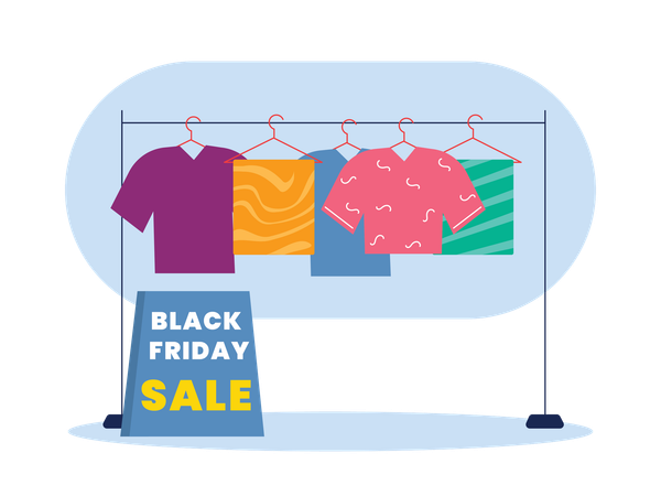 Woman doing Black Friday shopping  Illustration