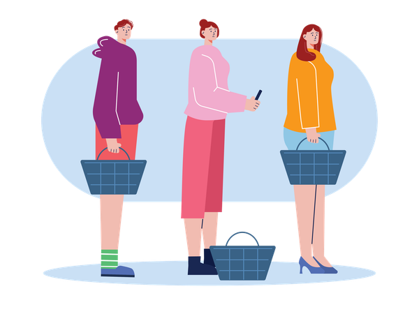 Woman doing Black Friday shopping  Illustration