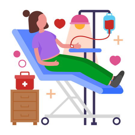 Woman doing Blood Donation  Illustration