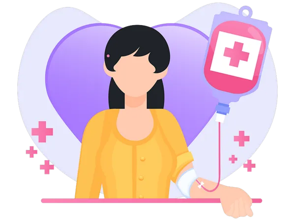 Woman doing blood donation  Illustration