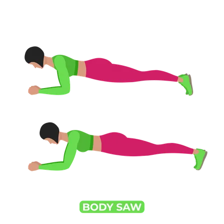 Bodyweight Fitness Core And Shoulders Workout Exercise An Educational Illustration On A White Background Illustration