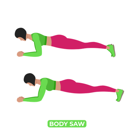 Woman Doing Body Saw  Illustration