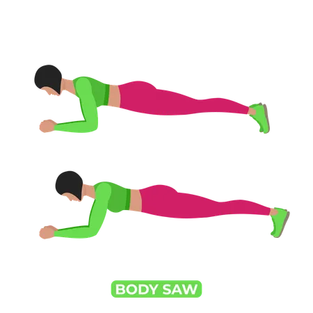 Woman Doing Body Saw  Illustration