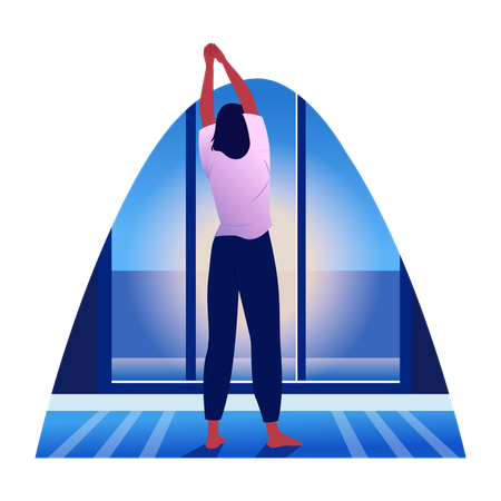 Woman doing body stretching  Illustration