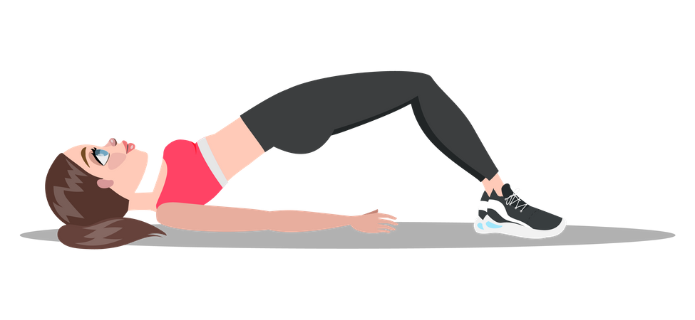 Woman doing body stretching Illustration