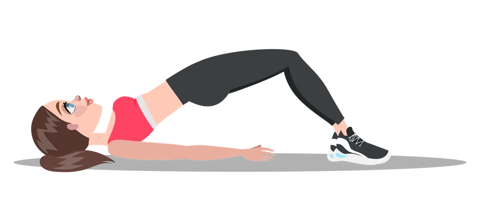 Woman doing body stretching Illustration