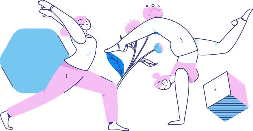 Woman doing body stretching  Illustration