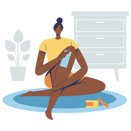 Woman doing body Waxing  Illustration