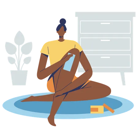 Woman doing body Waxing  Illustration