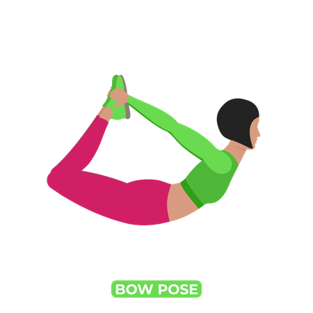 Woman Doing Bow Pose  イラスト