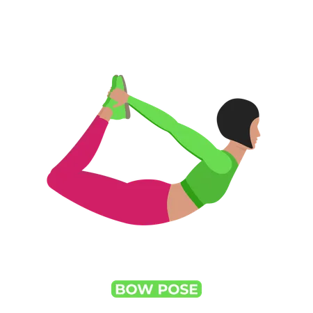 Woman Doing Bow Pose  Illustration