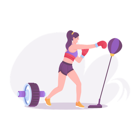 Woman doing Boxing  Illustration