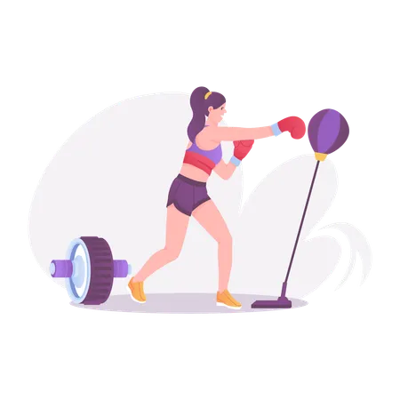 Woman doing Boxing  Illustration