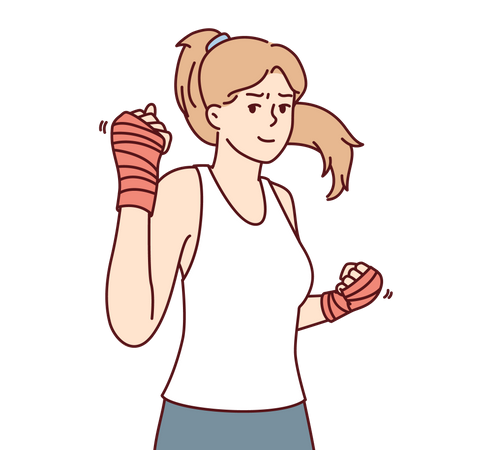 Woman doing boxing practice Illustration
