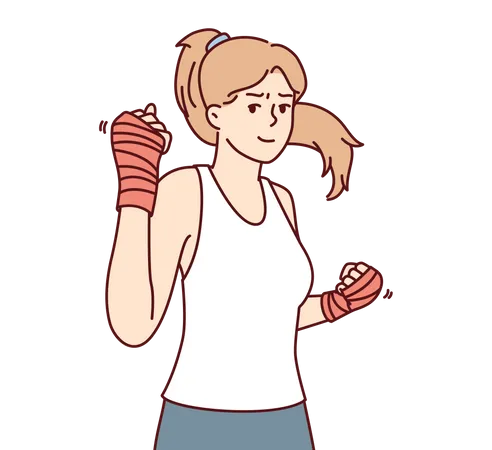 Woman doing boxing practice Illustration