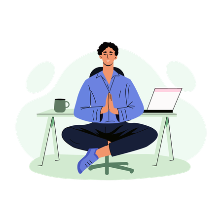 Woman doing Breathing exercise  Illustration