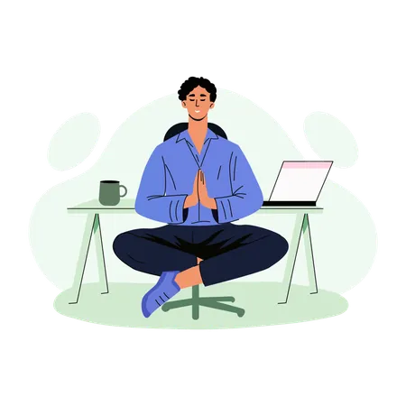 Woman doing Breathing exercise  Illustration