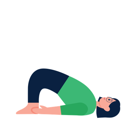 Woman doing Bridge Yoga Pose  Illustration