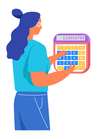 Woman doing business accounting Illustration
