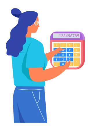 Woman doing business accounting  Illustration