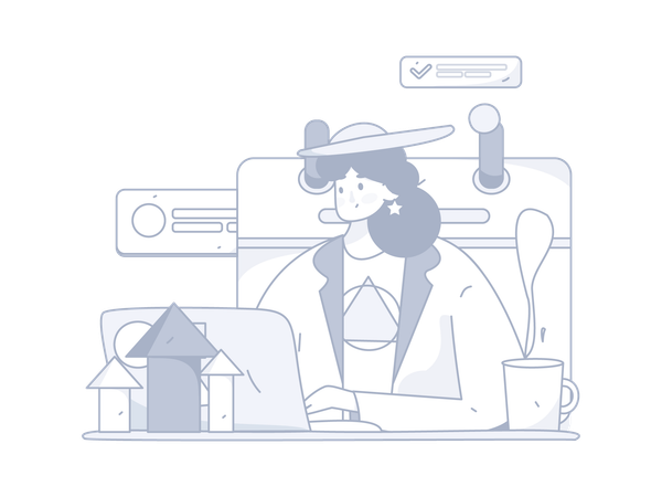 Woman doing business analysis  Illustration