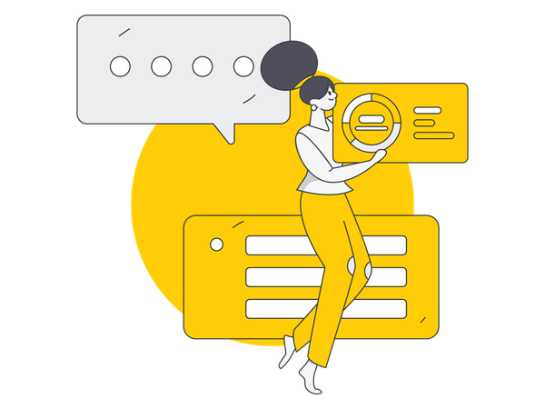 Woman doing business conversation  Illustration