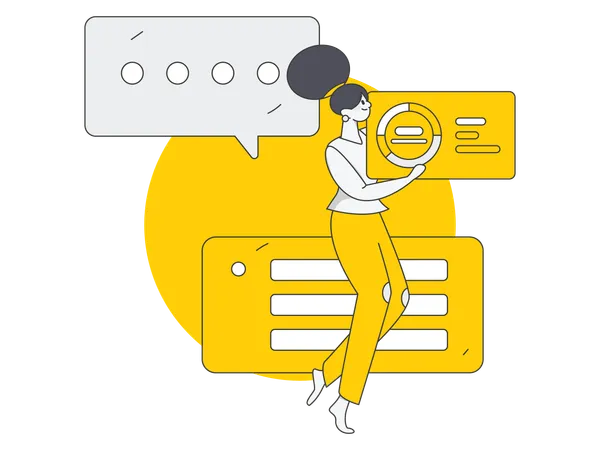 Woman doing business conversation  Illustration