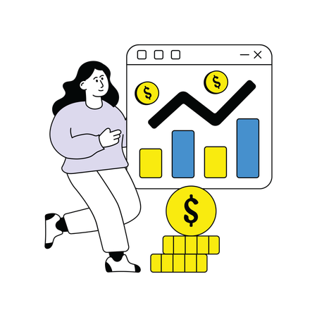 Woman Doing Business Investment Growth  Illustration