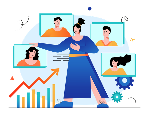 Woman doing business meeting  Illustration