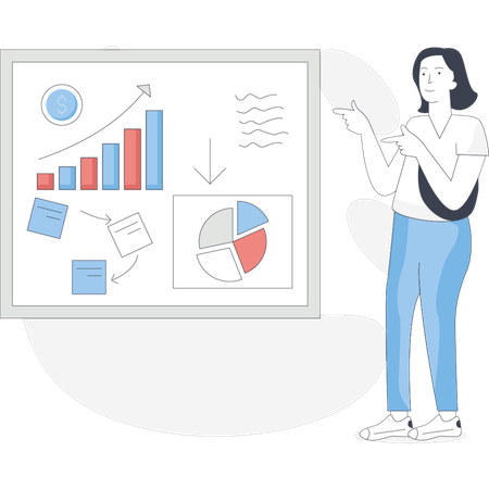 Woman doing business presentation  Illustration