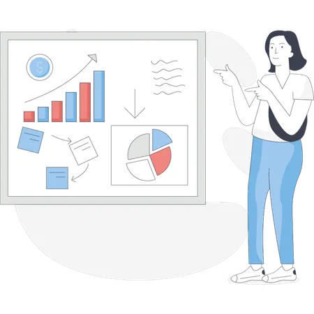 Woman doing business presentation  Illustration
