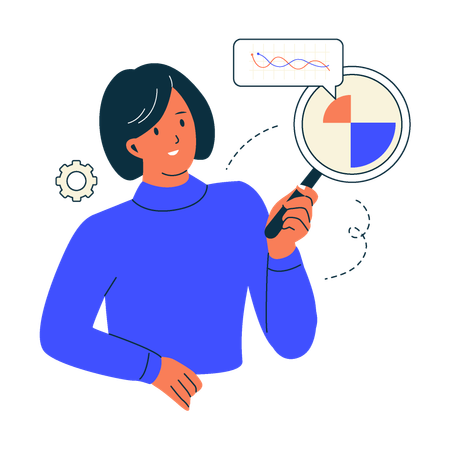 Woman doing Business research  Illustration