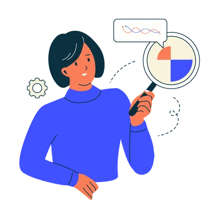 Woman doing Business research  Illustration